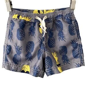 Hanna Andersson Swim Trunks - Pineapple - Gray Blue Yellow - 80cm or 24M
